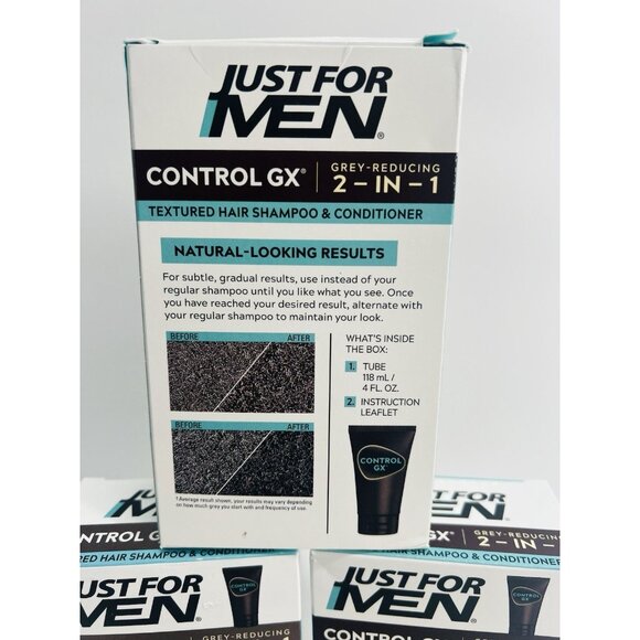 Just for Men Control GX Grey Reducing Shampoo for Textured Hair 4oz (Lot of 3) - Picture 4 of 7
